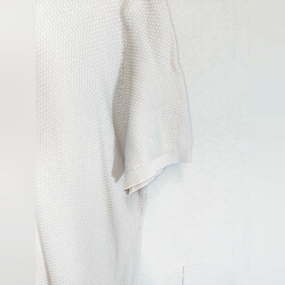 Massimo Dutti Grey Waffle Knit Polo Shirt Size XL Extra Fine Cotton - Picture 4 of 10